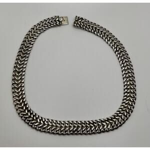 MEXICO TAXCO .925 Silver 15.5mm Double Curb 17" Chain Necklace Tb-135 100g